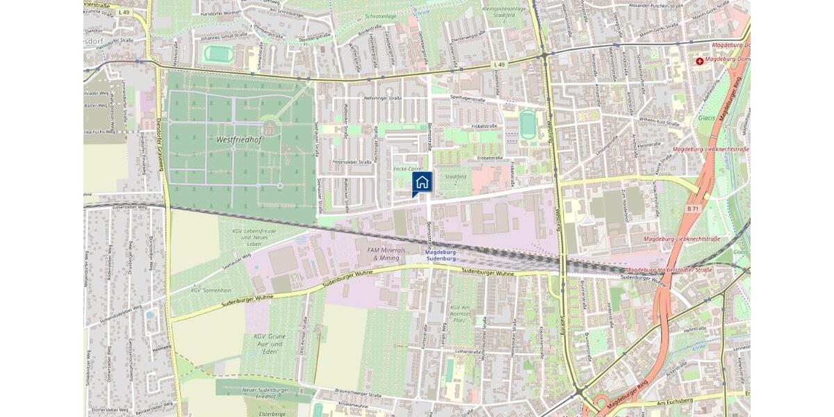 Etagenwohnung Magdeburg Diesdorf - 2 Zimmer, 60 m&sup2;, 395&euro; | Angebot:26626901