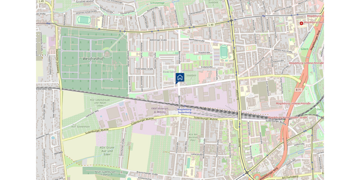 Etagenwohnung Magdeburg Diesdorf - 1 Zimmer, 55 m&sup2;, 402&euro; | Angebot:24703089