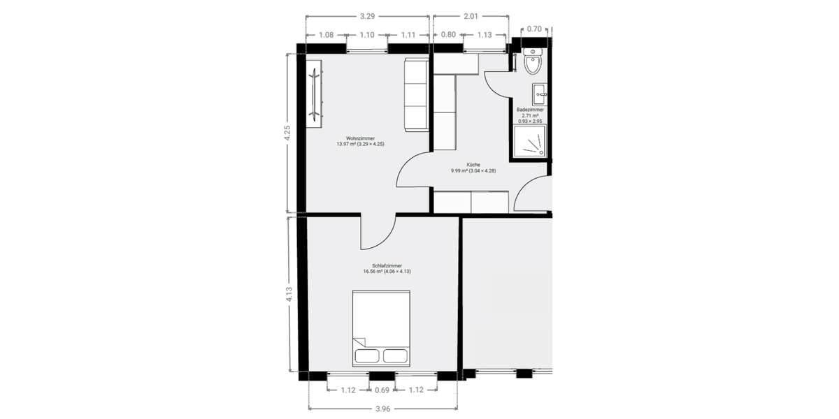 Etagenwohnung Magdeburg Alt Olvenstedt - 2 Zimmer, 42 m&sup2;, 357&euro; | Angebot:25362587