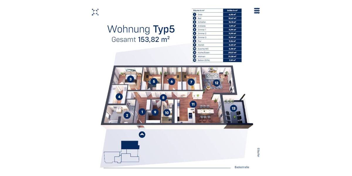 Etagenwohnung Magdeburg Werder - 5 Zimmer, 153 m&sup2;, 698.000&euro; | Angebot:19417018