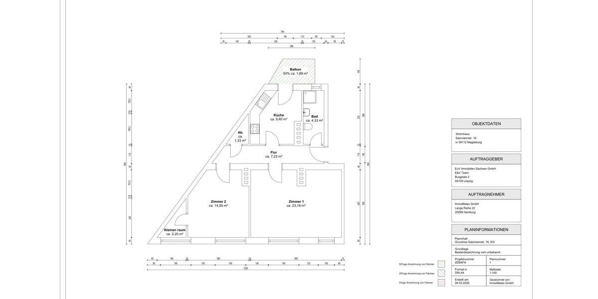 Erdgeschoßwohnung Magdeburg Leipziger Straße - 2 Zimmer, 70 m&sup2;, 563&euro; | Angebot:24890577