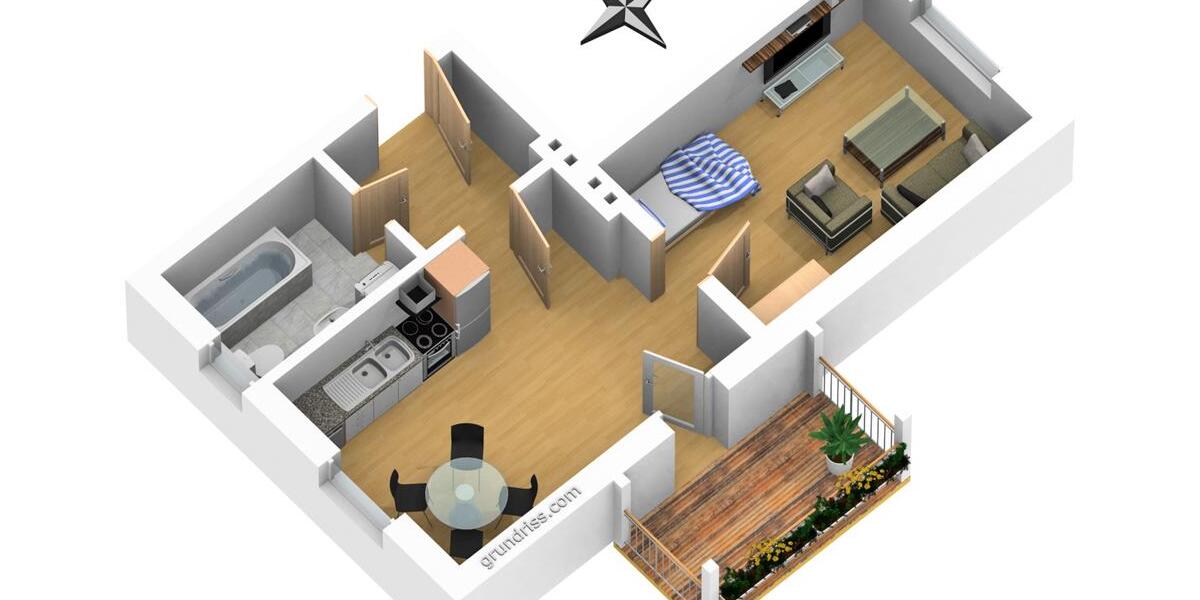 Erdgeschoßwohnung Magdeburg Leipziger Straße - 1 Zimmer, 44 m&sup2;, 352&euro; | Angebot:26230636