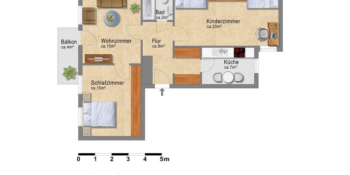 renovierte 3 Zimmer-Wohnung ***Einbauküche möglich*** mit Balkon - Appartement Magdeburg Sudenburg | Angebot:11013010