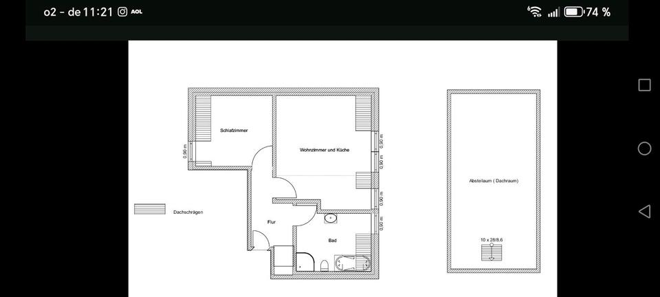 Dachgeschoßwohnung Haldensleben - 1 Zimmer, 46 m&sup2;, 67.000&euro; | Angebot:27258962
