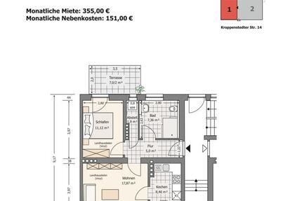 helle, modernisierte2--Zimmer- Whg. mit super Duschbad zimmer