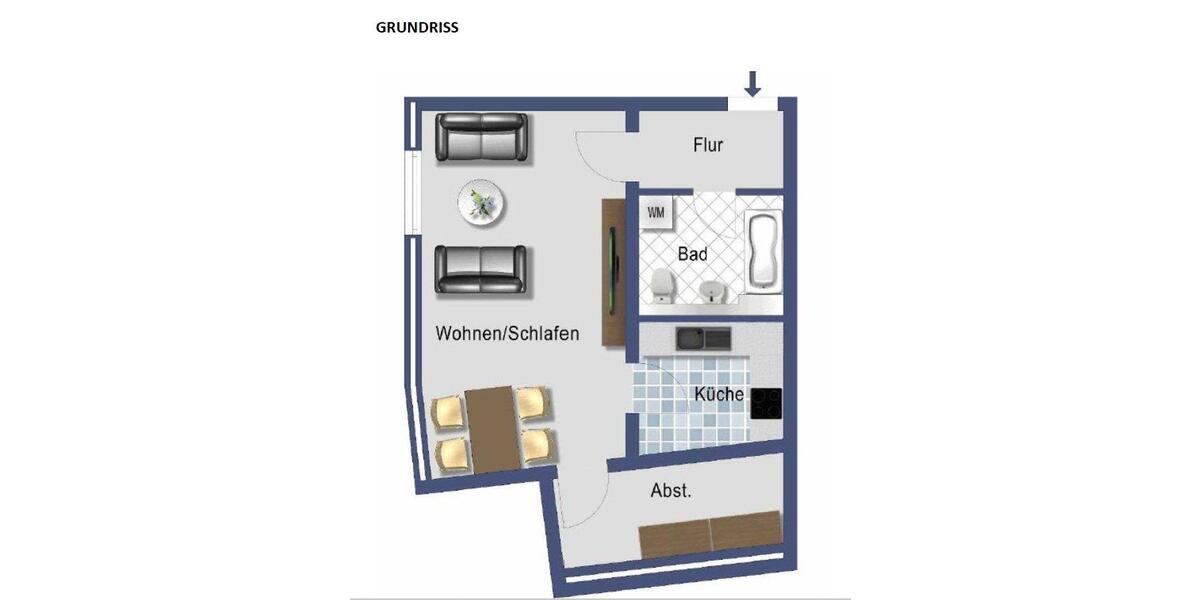 Erdgeschoßwohnung Magdeburg Nordwest - 1.5 Zimmer, 40 m&sup2;, 79.000&euro; | Angebot:26548201