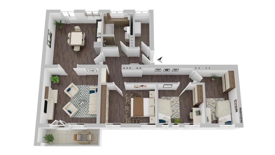 Etagenwohnung Magdeburg Diesdorf - 4 Zimmer, 99 m&sup2;, 1.039&euro; | Angebot:26365428