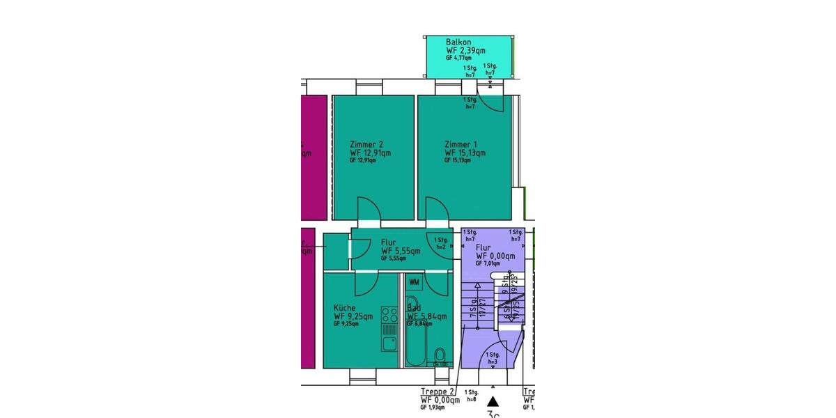 Etagenwohnung Magdeburg Barleber See - 2 Zimmer, 58 m&sup2;, 486&euro; | Angebot:25880846