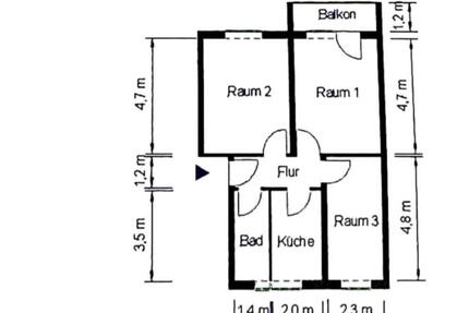 Wohnung Magdeburg Leipziger Straße - 3 Zimmer, 60 m&sup2;, 538&euro; | Angebot:26579666