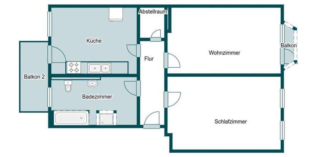 Etagenwohnung Magdeburg Stadtfeld Ost - 2 Zimmer, 80 m&sup2;, 155.000&euro; | Angebot:24825133