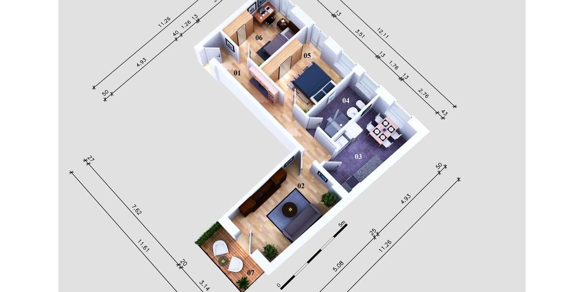 Erdgeschoßwohnung Magdeburg Nordwest - 3 Zimmer, 71 m&sup2;, 710&euro; | Angebot:24980701