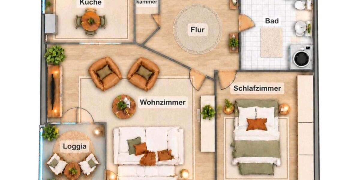 Etagenwohnung Magdeburg Nordwest - 2 Zimmer, 63 m&sup2;, 640&euro; | Angebot:27633786