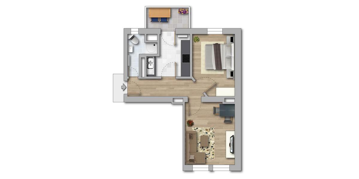 Etagenwohnung Magdeburg Ottersleben - 2 Zimmer, 49 m&sup2;, 330&euro; | Angebot:24795067