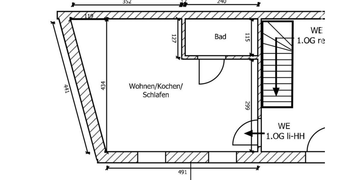 Etagenwohnung Hohe Börde - 1 Zimmer, 21 m&sup2;, 249&euro; | Angebot:25409964