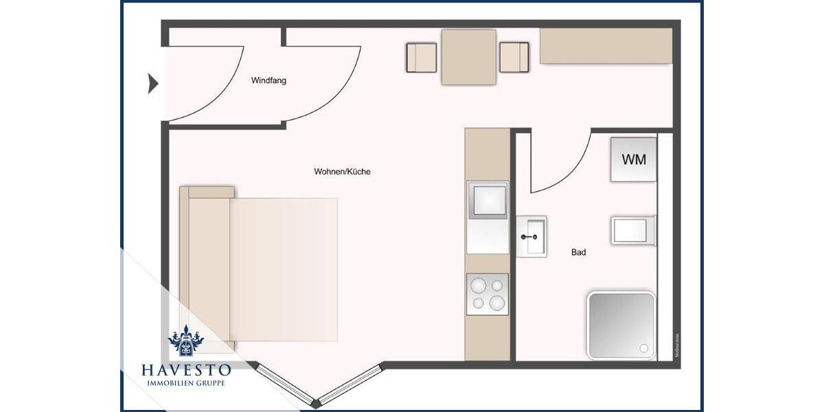 Erdgeschoßwohnung Magdeburg Leipziger Straße - 1 Zimmer, 22 m&sup2;, 348&euro; | Angebot:24719745