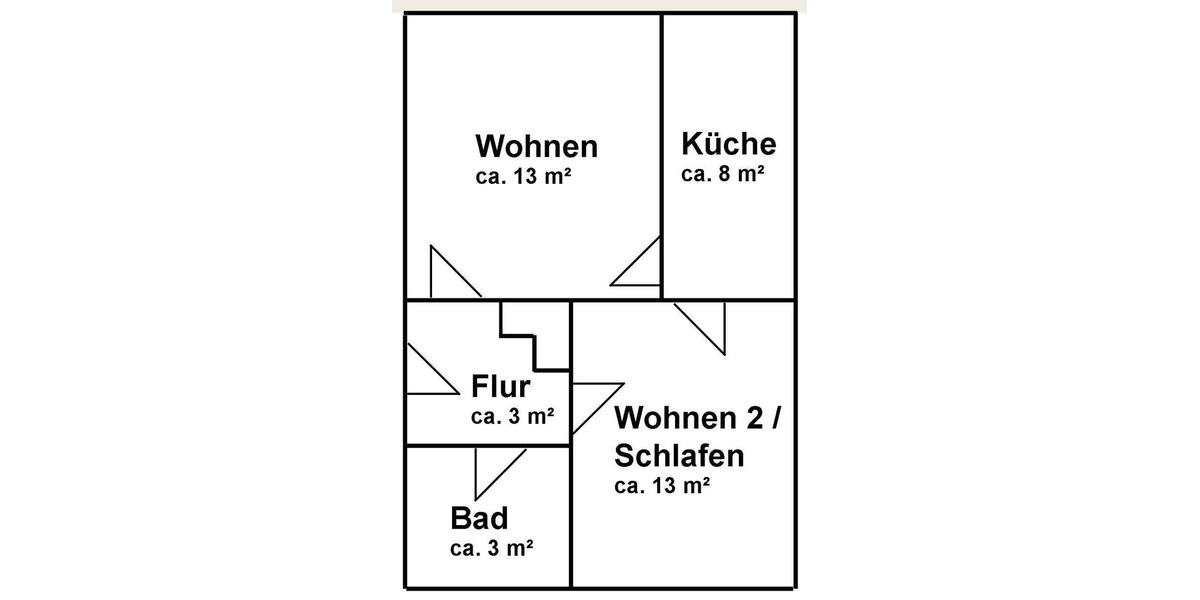 Dachgeschoßwohnung Magdeburg - 2 Zimmer, 40 m&sup2;, 300&euro; | Angebot:27634523
