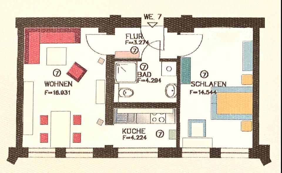 Etagenwohnung Magdeburg Alte Neustadt - 2 Zimmer, 43 m&sup2;, 75.000&euro; | Angebot:26671121