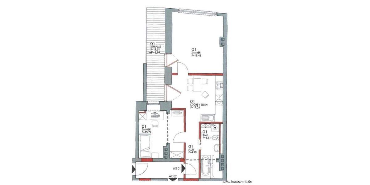 Etagenwohnung Magdeburg / Altstadt Altstadt - 2 Zimmer, 66 m&sup2;, 650&euro; | Angebot:26160607
