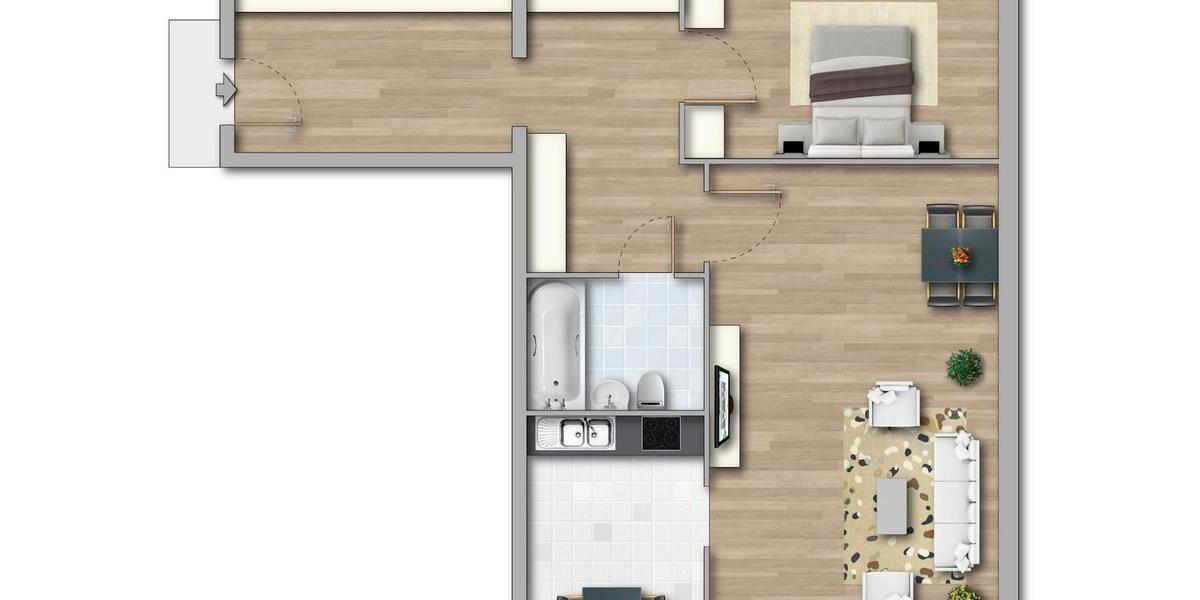 Etagenwohnung Magdeburg Alt Olvenstedt - 2 Zimmer, 54 m&sup2;, 380&euro; | Angebot:24610073