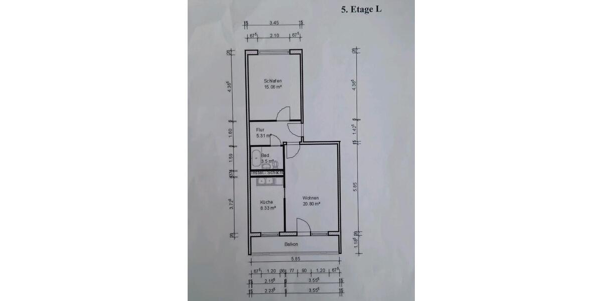 Dachgeschoßwohnung Magdeburg Brückfeld - 2 Zimmer, 55 m&sup2;, 414&euro; | Angebot:25364680