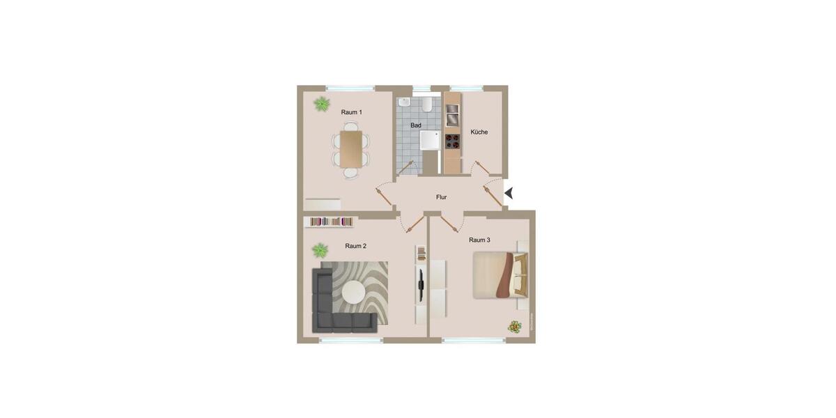Etagenwohnung Magdeburg Diesdorf - 3 Zimmer, 63 m&sup2;, 503&euro; | Angebot:25883618