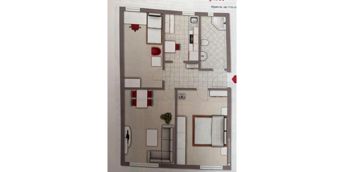 Erdgeschoßwohnung Oschersleben (Bode) - 3 Zimmer, 56 m&sup2;, 67.000&euro; | Angebot:25220433