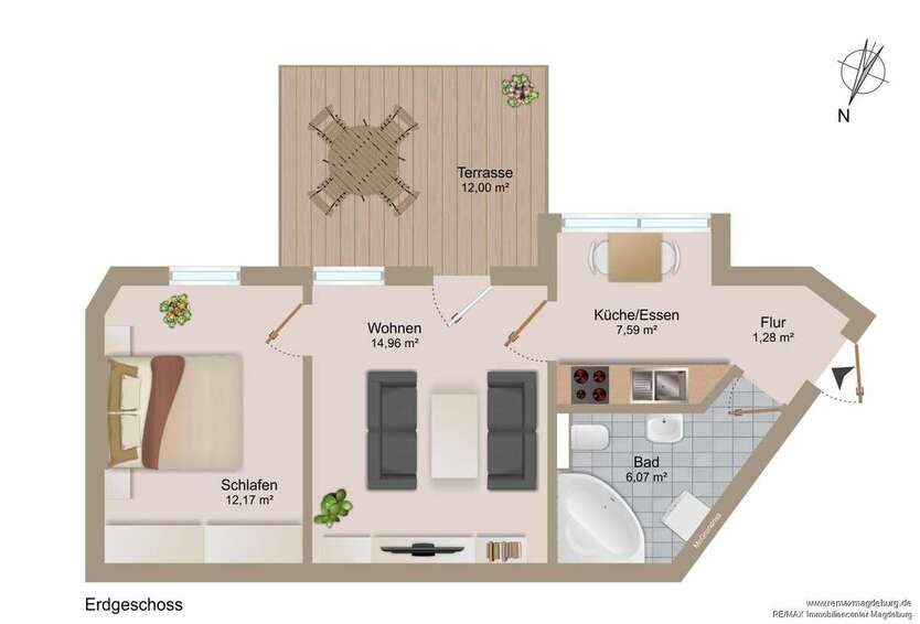 Wohnung zum Kaufen in Magdeburg 84.900 € 48.07 m² 2 zimmer