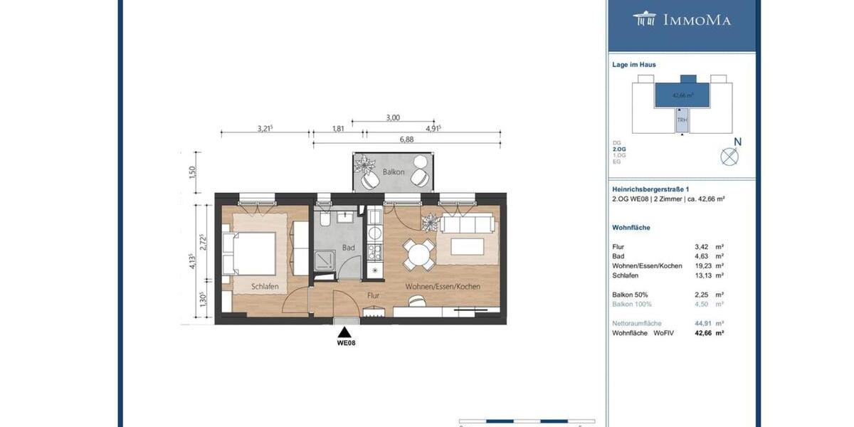 Etagenwohnung Magdeburg Barleber See - 2 Zimmer, 43 m&sup2;, 395&euro; | Angebot:24810148