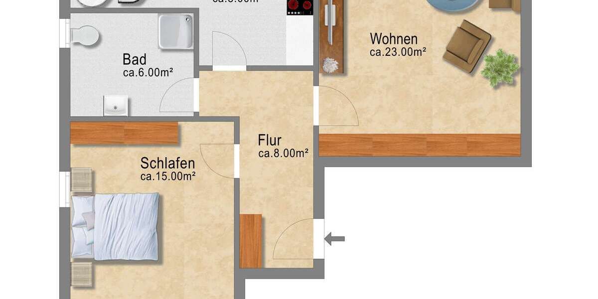 *** Tolle Dachgeschosswohnung direkt bezugsfertig, 2er WG geeignet *** mit Einbauküche - Dachgeschoßwohnung Magdeburg Neue Neustadt | Angebot:8125640
