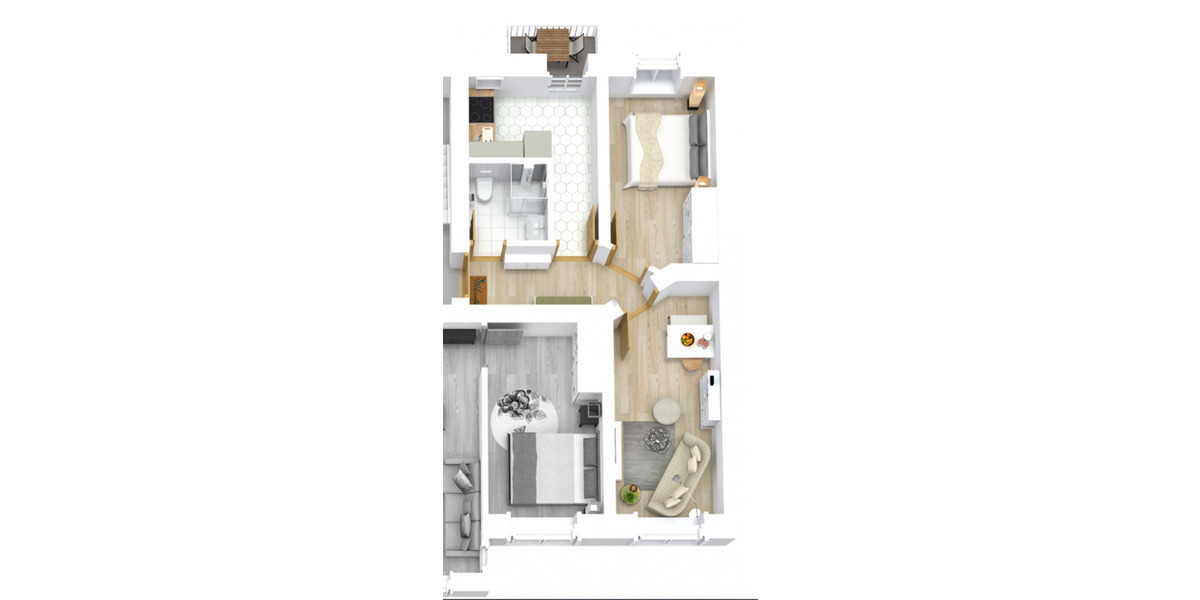 Etagenwohnung Magdeburg Hopfengarten - 2 Zimmer, 43 m&sup2;, 370&euro; | Angebot:24876454