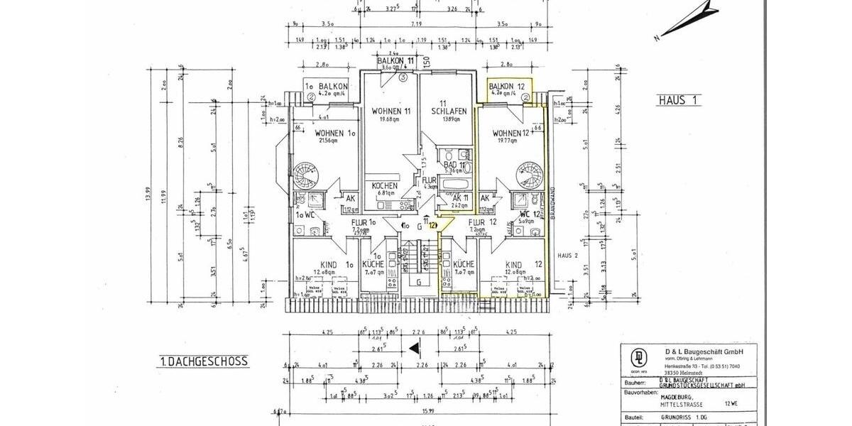 Dachgeschoßwohnung Magdeburg Brückfeld - 3.5 Zimmer, 86 m&sup2;, 605&euro; | Angebot:24918549