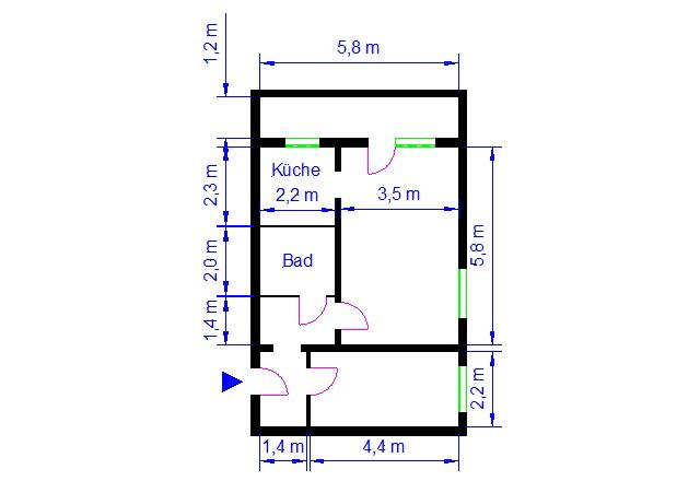 Etagenwohnung Magdeburg Alt Olvenstedt - 2 Zimmer, 48 m&sup2;, 333&euro; | Angebot:26337102