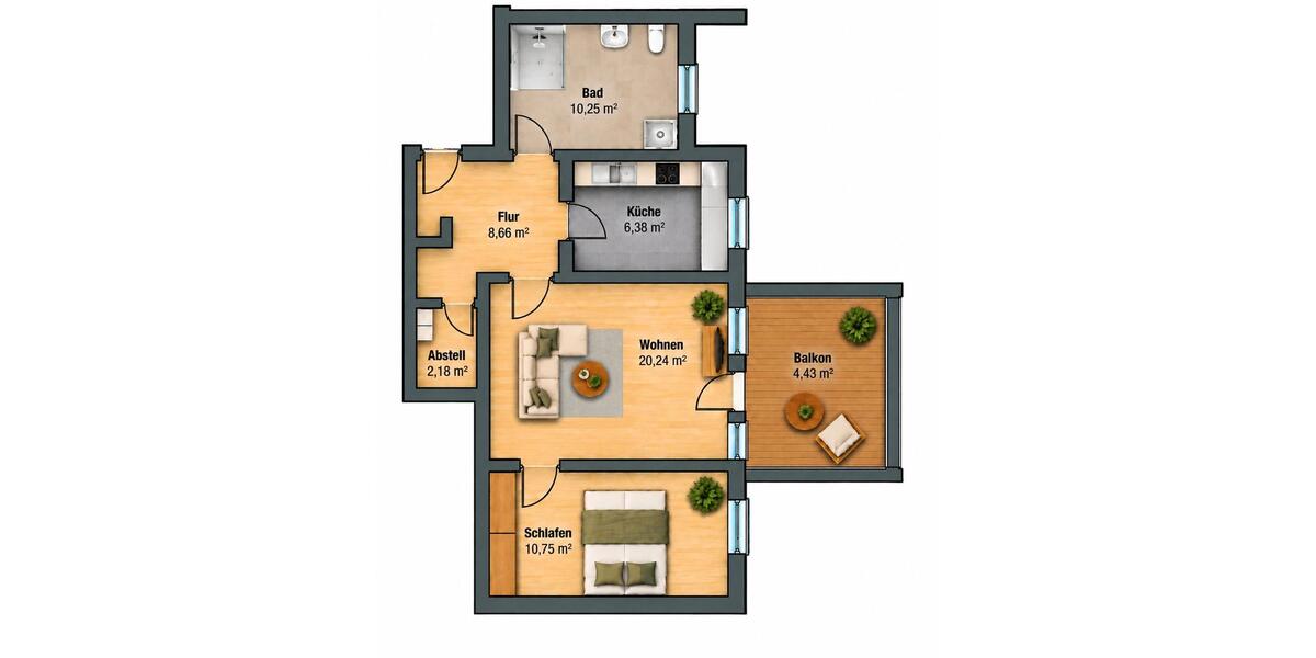 Etagenwohnung Magdeburg Ottersleben - 2 Zimmer, 63 m&sup2;, 800&euro; | Angebot:27627494