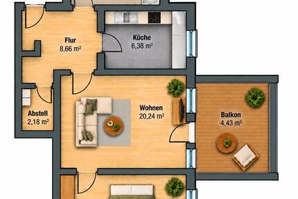 Wohnung Magdeburg Ottersleben - 2 Zimmer, 63 m&sup2;, 800&euro; | Angebot:27627494
