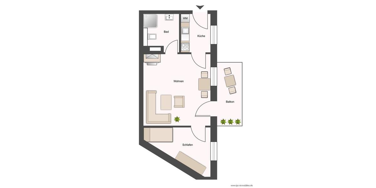 Etagenwohnung Magdeburg Nordwest - 2 Zimmer, 39 m&sup2;, 850&euro; | Angebot:26542220