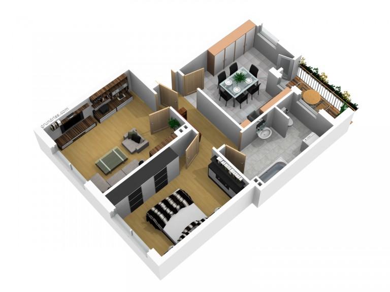 Etagenwohnung Magdeburg Brückfeld - 2 Zimmer, 60 m&sup2;, 450&euro; | Angebot:26283594