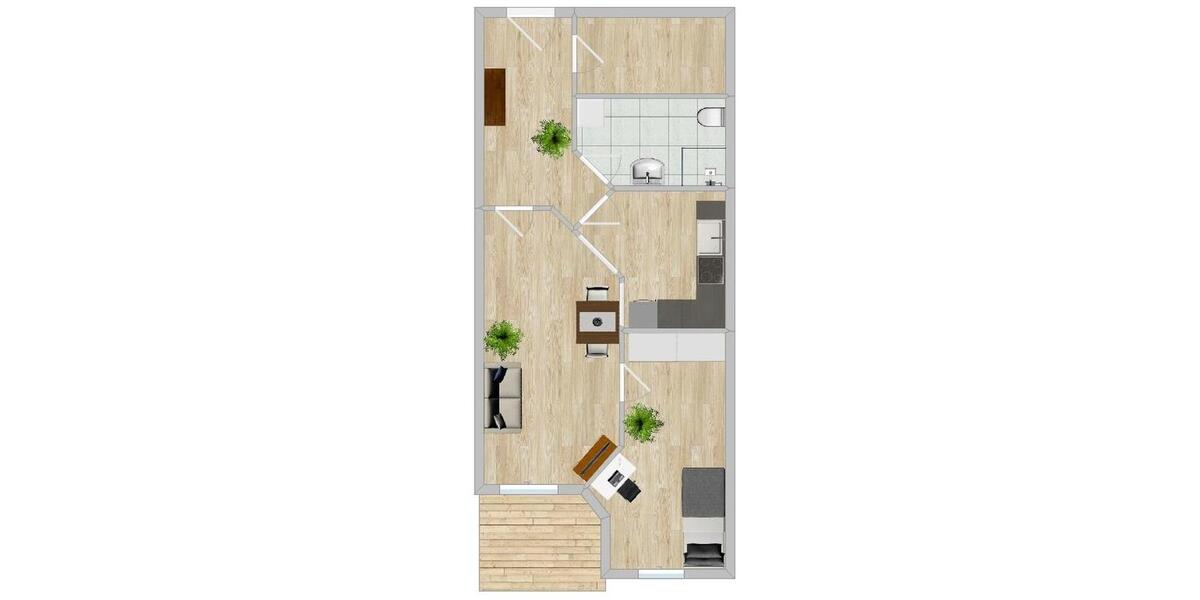Etagenwohnung Magdeburg Neue Neustadt - 2 Zimmer, 52 m&sup2;, 440&euro; | Angebot:26349745