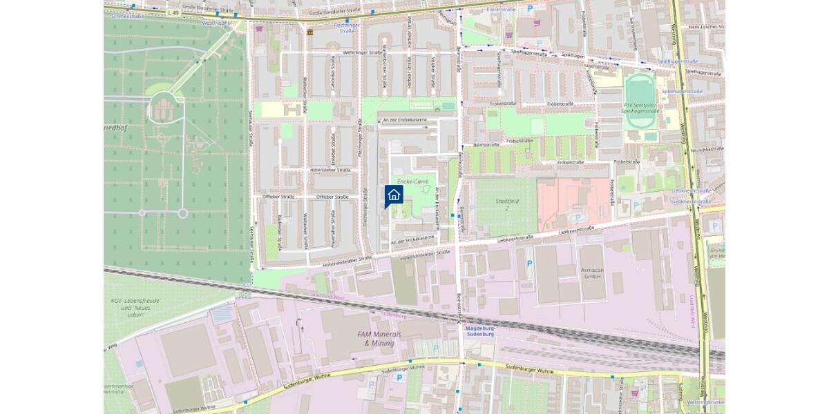 Etagenwohnung Magdeburg Diesdorf - 1 Zimmer, 48 m&sup2;, 360&euro; | Angebot:26547396