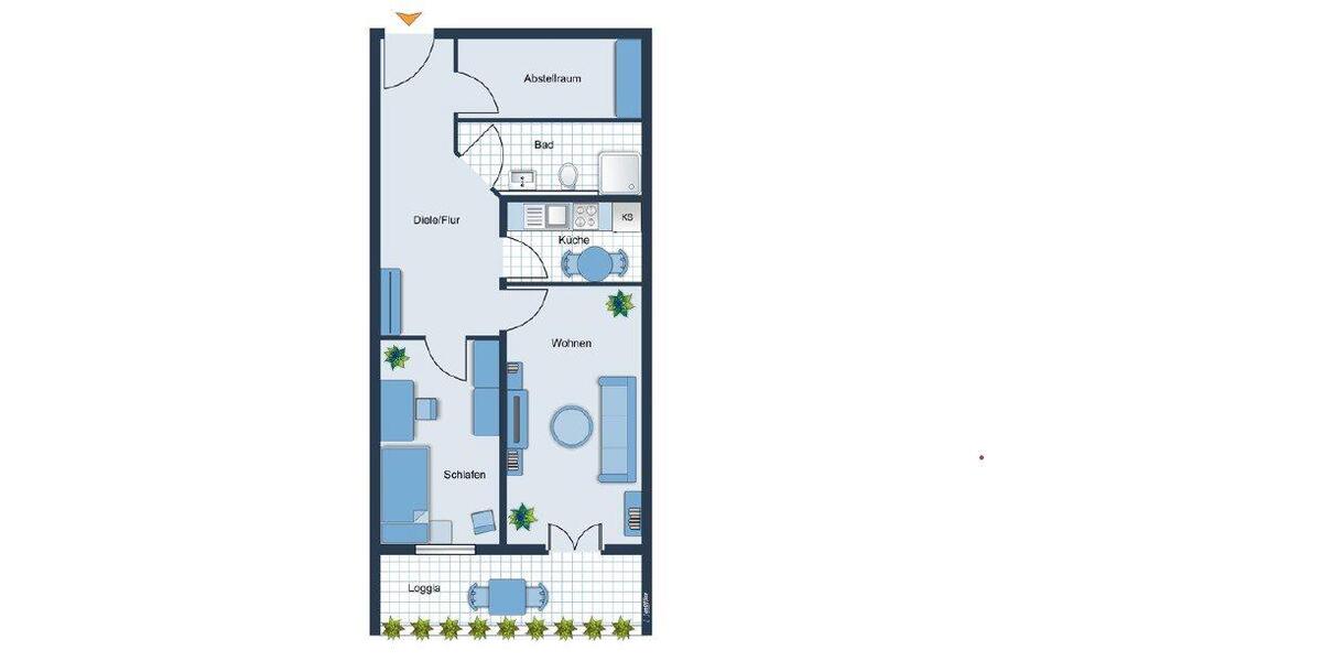 Etagenwohnung Magdeburg Neue Neustadt - 2 Zimmer, 57 m&sup2;, 480&euro; | Angebot:26477197